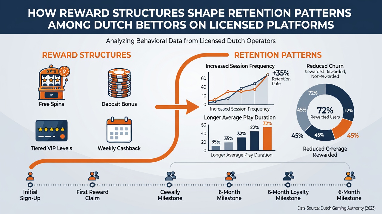 Infographic met data over hoe loyaliteitsniveaus retentie beïnvloeden bij Nederlandse bettors