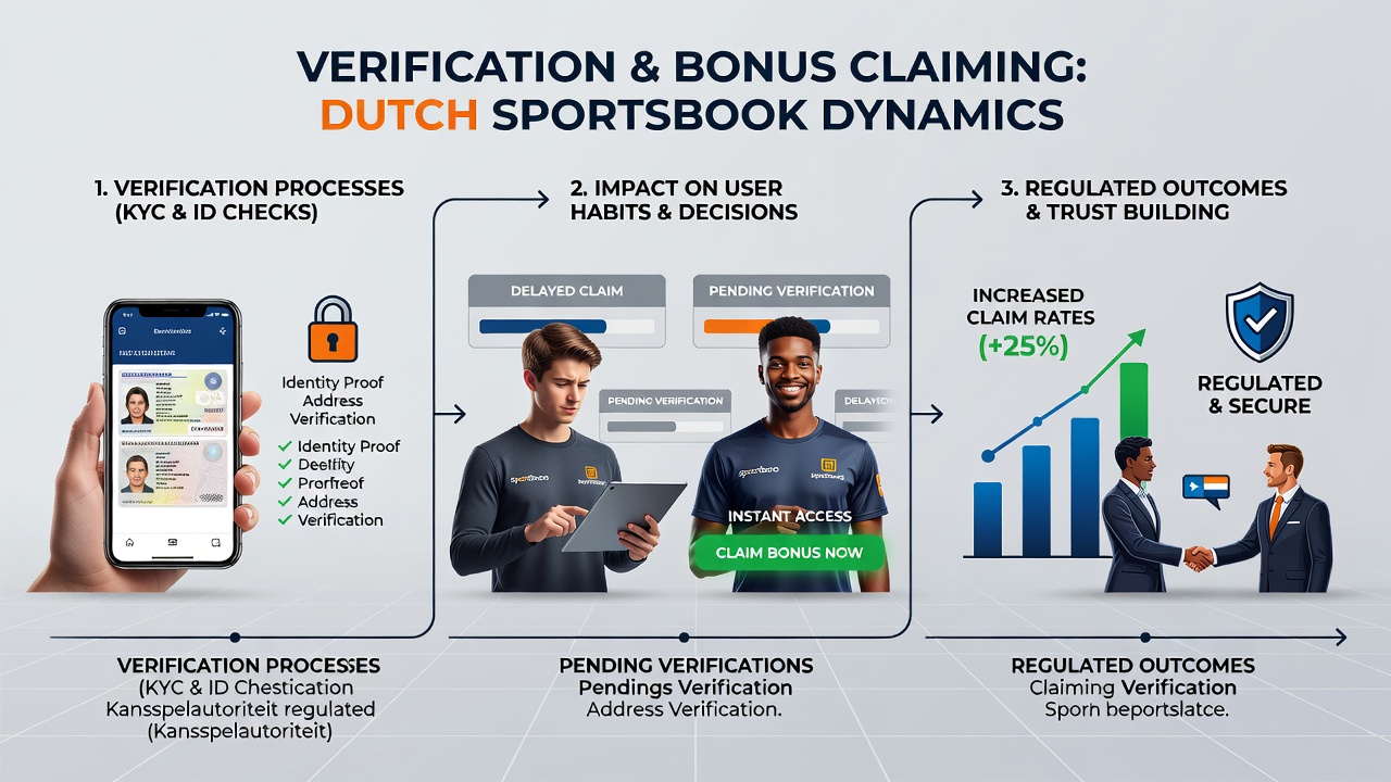Grafiek die toont hoe verificatietijd invloed heeft op bonusclaims bij Nederlandse gokkers