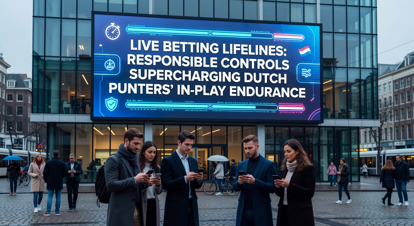 Nederlandse punter gebruikt live betting app met responsible gambling tools tijdens een spannende voetbalwedstrijd