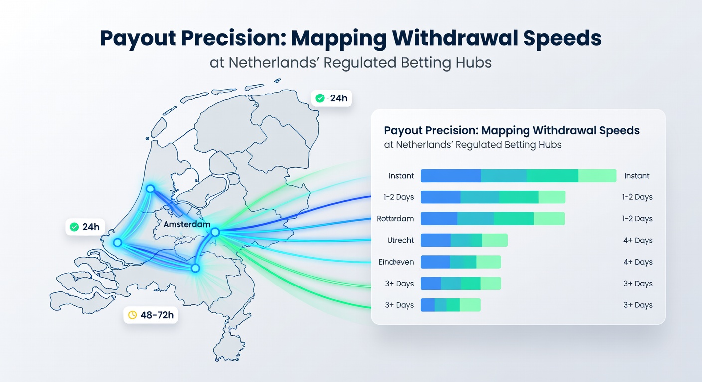 Grafiek met uitbetalingstijden van populaire Nederlandse bettingplatforms, inclusief balken voor iDEAL, bankoverschrijving en e-wallets
