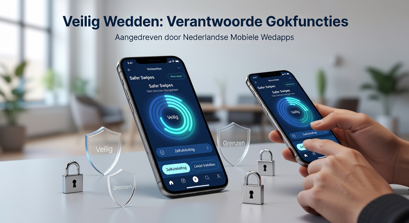 Schermafbeelding van een Nederlandse mobiele betting app met knoppen voor stortingslimieten en realiteitschecks, zichtbaar tijdens een wedactie